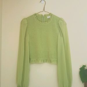 Aritzia Lilith Blouse green